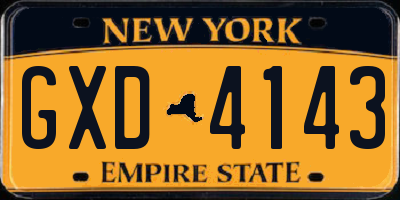 NY license plate GXD4143