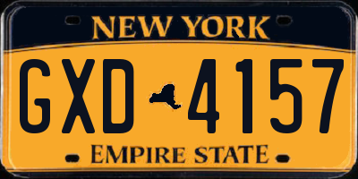NY license plate GXD4157