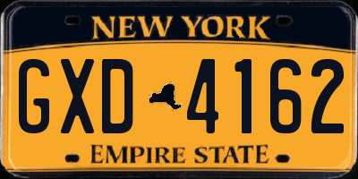 NY license plate GXD4162
