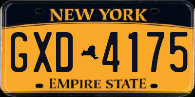 NY license plate GXD4175