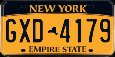 NY license plate GXD4179