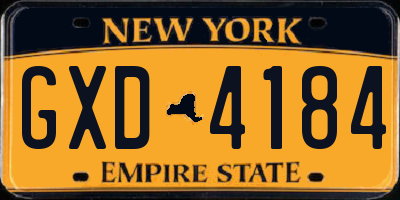 NY license plate GXD4184