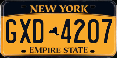 NY license plate GXD4207