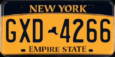 NY license plate GXD4266