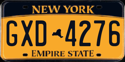 NY license plate GXD4276