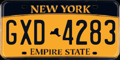 NY license plate GXD4283