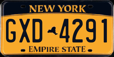NY license plate GXD4291