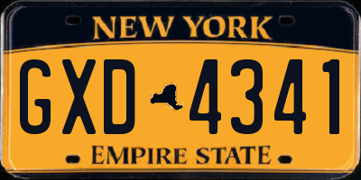NY license plate GXD4341