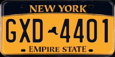 NY license plate GXD4401
