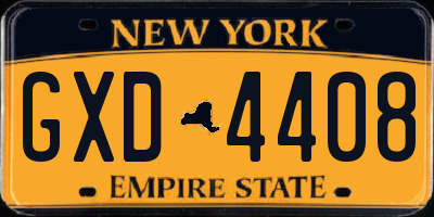 NY license plate GXD4408