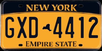 NY license plate GXD4412