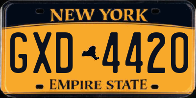 NY license plate GXD4420