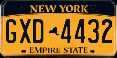 NY license plate GXD4432