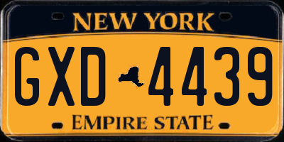 NY license plate GXD4439