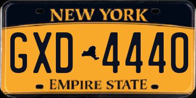 NY license plate GXD4440
