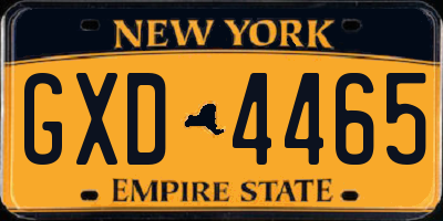 NY license plate GXD4465