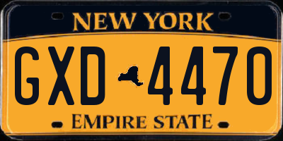 NY license plate GXD4470