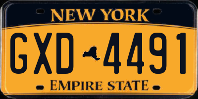 NY license plate GXD4491