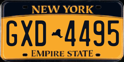 NY license plate GXD4495