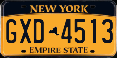 NY license plate GXD4513
