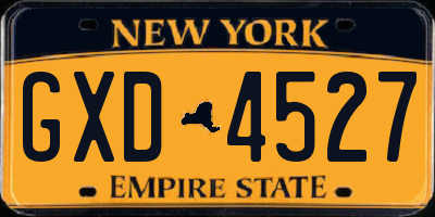 NY license plate GXD4527