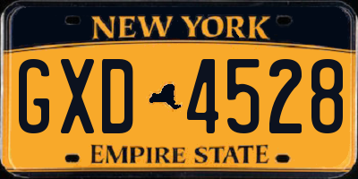 NY license plate GXD4528