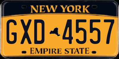 NY license plate GXD4557