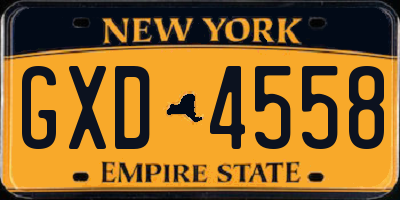 NY license plate GXD4558