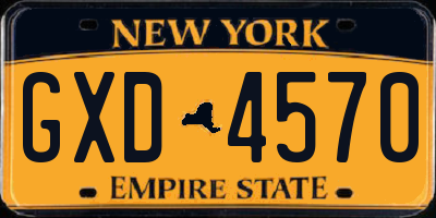 NY license plate GXD4570