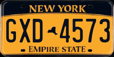 NY license plate GXD4573
