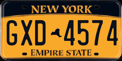 NY license plate GXD4574
