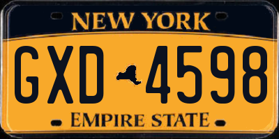 NY license plate GXD4598