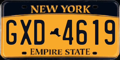 NY license plate GXD4619