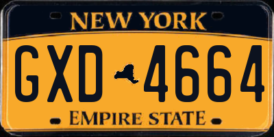 NY license plate GXD4664