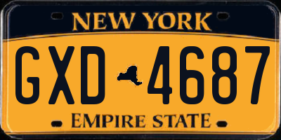 NY license plate GXD4687