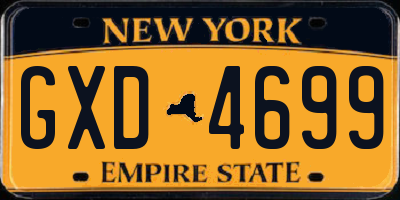 NY license plate GXD4699