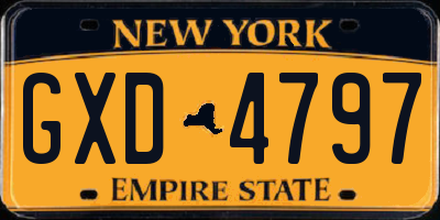 NY license plate GXD4797
