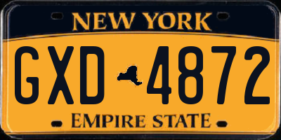 NY license plate GXD4872