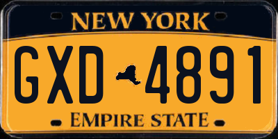 NY license plate GXD4891
