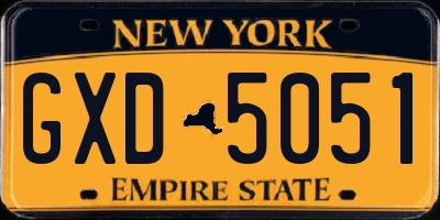 NY license plate GXD5051