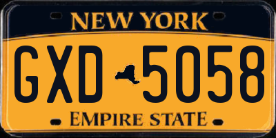 NY license plate GXD5058