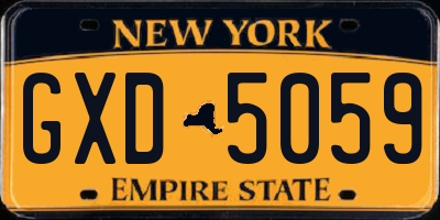 NY license plate GXD5059