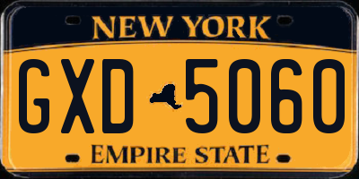 NY license plate GXD5060