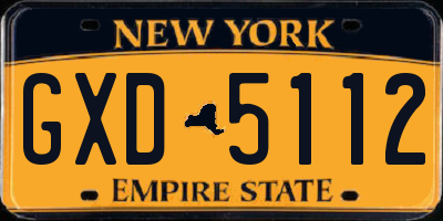 NY license plate GXD5112