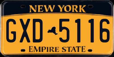 NY license plate GXD5116