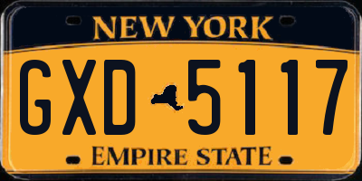 NY license plate GXD5117