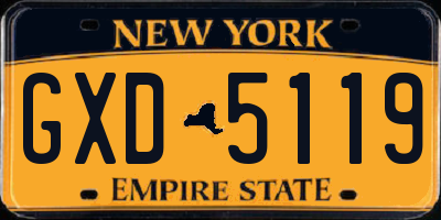 NY license plate GXD5119