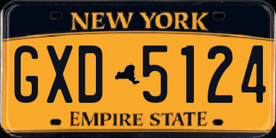NY license plate GXD5124
