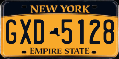 NY license plate GXD5128
