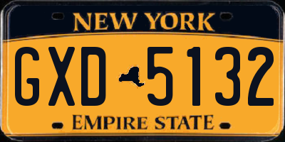 NY license plate GXD5132